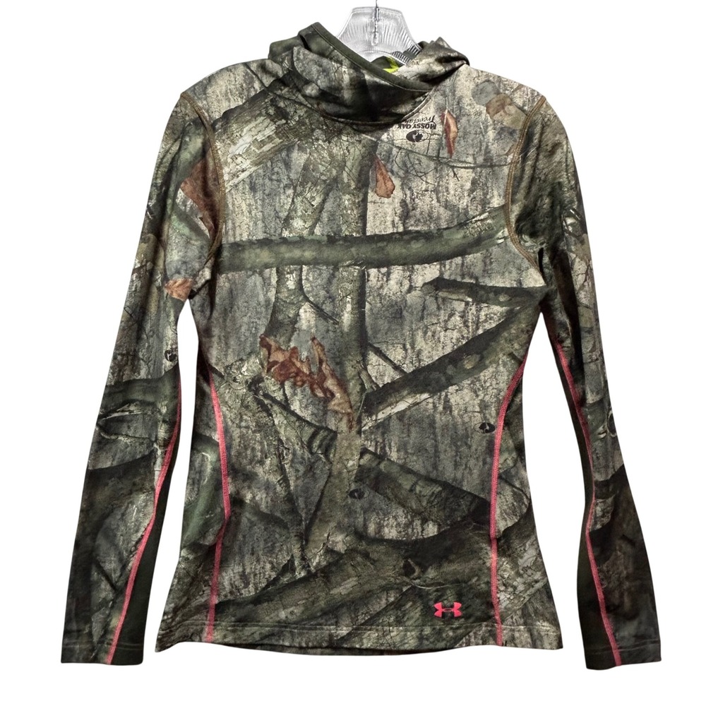Under Armour ColdGear‎ Scent Control Hoodie Womens Medium Mossy Oak Camo Pink